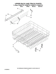 09 - Upper Rack And Track Parts parts for Whirlpool Dishwasher GU2300XTVT1 from AppliancePartsPros.com