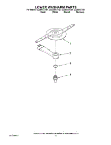 11 - Lower Washarm Parts parts for Whirlpool Dishwasher GU2300XTVT1 from AppliancePartsPros.com