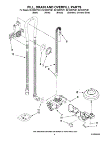 04 - Fill, Drain And Overfill Parts parts for Whirlpool Dishwasher DU1055XTVB1 from AppliancePartsPros.com