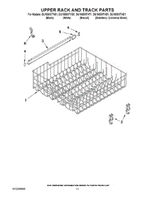 09 - Upper Rack And Track Parts parts for Whirlpool Dishwasher DU1055XTVQ1 from AppliancePartsPros.com