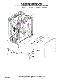 05 - Tub And Frame Parts parts for Whirlpool Dishwasher DU1030XTXT0 from AppliancePartsPros.com