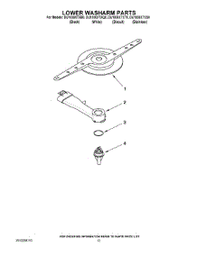 11 - Lower Washarm Parts parts for Whirlpool Dishwasher DU1030XTXB0 from AppliancePartsPros.com