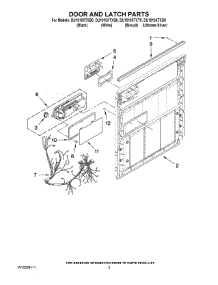 03 - Door And Latch Parts parts for Whirlpool Dishwasher DU1010XTXB0 from AppliancePartsPros.com