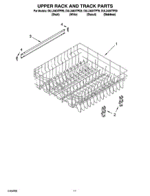 09 - Upper Rack And Track Parts parts for Whirlpool Dishwasher DUL240XTPQ9 from AppliancePartsPros.com