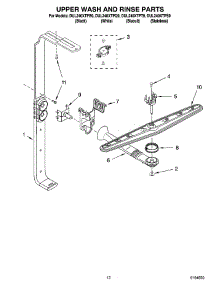 10 - Upper Wash And Rinse Parts parts for Whirlpool Dishwasher DUL240XTPQ9 from AppliancePartsPros.com