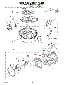 08 - Pump And Motor Parts parts for Whirlpool Dishwasher DU1148XTPB9 from AppliancePartsPros.com