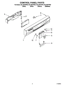 02 - Control Panel Parts parts for Whirlpool Dishwasher DUL240XTPT9 from AppliancePartsPros.com
