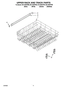 09 - Upper Rack And Track Parts parts for Whirlpool Dishwasher DU1100XTPB9 from AppliancePartsPros.com
