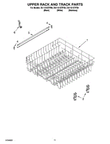 09 - Upper Rack And Track Parts parts for Whirlpool Dishwasher DU1101XTPQ9 from AppliancePartsPros.com