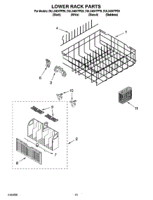 11 - Lower Rack Parts, Optional Parts (Not Included) parts for Whirlpool Dishwasher DUL240XTPB9 from AppliancePartsPros.com