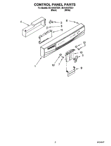 02 - Control Panel Parts parts for Whirlpool Dishwasher DU1245XTSB1 from AppliancePartsPros.com