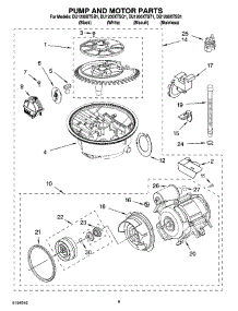 08 - Pump And Motor Parts parts for Whirlpool Dishwasher DU1200XTSS1 from AppliancePartsPros.com