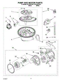 08 - Pump And Motor Parts parts for Whirlpool Dishwasher DU1245XTSB1 from AppliancePartsPros.com