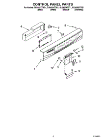 02 - Control Panel Parts parts for Whirlpool Dishwasher GU2455XTSB1 from AppliancePartsPros.com