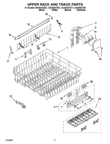 09 - Upper Rack And Track Parts parts for Whirlpool Dishwasher GU2455XTSQ1 from AppliancePartsPros.com