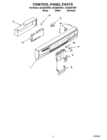02 - Control Panel Parts parts for Whirlpool Dishwasher GU3200XTSS1 from AppliancePartsPros.com