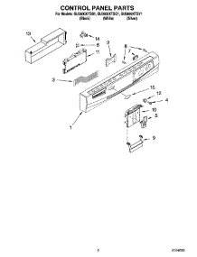 02 - Control Panel Parts parts for Whirlpool Dishwasher GU3600XTSQ1 from AppliancePartsPros.com