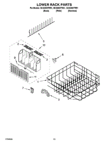 11 - Lower Rack Parts, Optional Parts (Not Included) parts for Whirlpool Dishwasher GU3200XTSQ1 from AppliancePartsPros.com