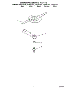 04 - Lower Washarm Parts parts for Whirlpool Dishwasher GU2700XTST1 from AppliancePartsPros.com