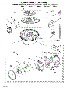 08 - Pump And Motor Parts parts for Whirlpool Dishwasher GU2700XTST1 from AppliancePartsPros.com