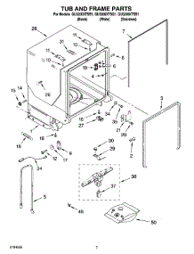 07 - Tub And Frame Parts parts for Whirlpool Dishwasher GU3200XTSB1 from AppliancePartsPros.com