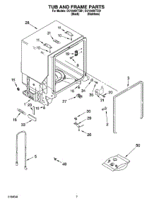 07 - Tub And Frame Parts parts for Whirlpool Dishwasher DU1248XTSS1 from AppliancePartsPros.com