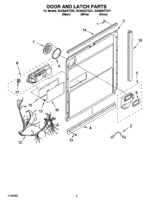 03 - Door And Latch Parts parts for Whirlpool Dishwasher GU3600XTSY1 from AppliancePartsPros.com