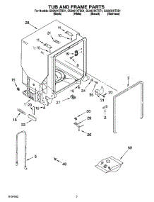 07 - Tub And Frame Parts parts for Whirlpool Dishwasher GU2451XTSQ1 from AppliancePartsPros.com
