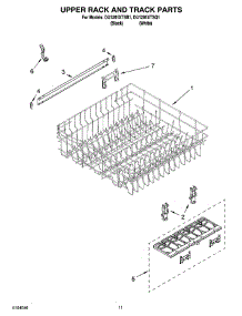 09 - Upper Rack And Track Parts parts for Whirlpool Dishwasher DU1201XTSB1 from AppliancePartsPros.com
