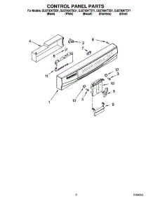 02 - Control Panel Parts parts for Whirlpool Dishwasher GU2700XTSY1 from AppliancePartsPros.com