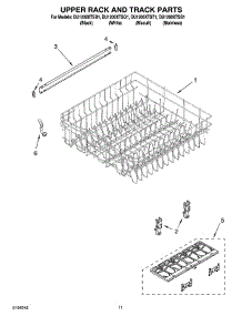 09 - Upper Rack And Track Parts parts for Whirlpool Dishwasher DU1200XTSQ1 from AppliancePartsPros.com