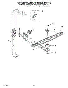 10 - Upper Wash And Rinse Parts parts for Whirlpool Dishwasher GU2200XTSB1 from AppliancePartsPros.com