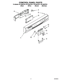 02 - Control Panel Parts parts for Whirlpool Dishwasher DU1200XTST1 from AppliancePartsPros.com