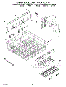 09 - Upper Rack And Track Parts parts for Whirlpool Dishwasher GU2700XTSS1 from AppliancePartsPros.com