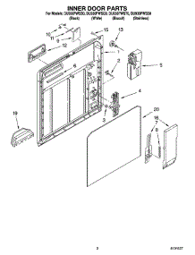 02 - Inner Door Parts parts for Whirlpool Dishwasher DU930PWSS0 from AppliancePartsPros.com