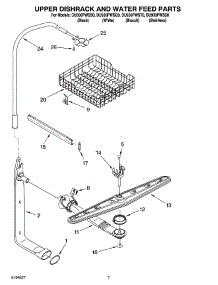 05 - Upper Dishrack And Water Feed Parts parts for Whirlpool Dishwasher DU930PWSS0 from AppliancePartsPros.com