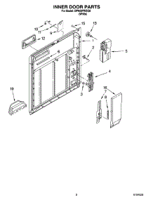 02 - Inner Door Parts parts for Whirlpool Dishwasher DP940PWSQ0 from AppliancePartsPros.com