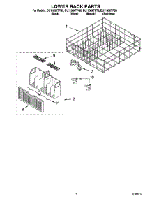 11 - Lower Rack Parts, Optional Parts (Not Included) parts for Whirlpool Dishwasher DU1100XTPQ8 from AppliancePartsPros.com
