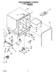 03 - Tub Assembly Parts parts for Whirlpool Dishwasher DP840SWSX0 from AppliancePartsPros.com