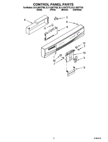 02 - Control Panel Parts parts for Whirlpool Dishwasher DU1100XTPT8 from AppliancePartsPros.com