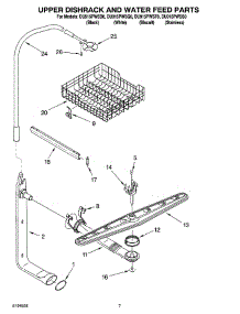 05 - Upper Dishrack And Water Feed Parts parts for Whirlpool Dishwasher DU915PWSS0 from AppliancePartsPros.com