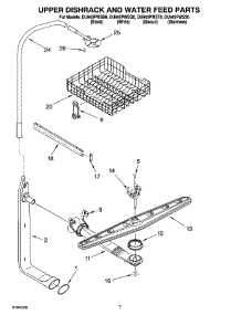 05 - Upper Dishrack And Water Feed Parts parts for Whirlpool Dishwasher DU945PWSB0 from AppliancePartsPros.com