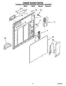 02 - Inner Door Parts parts for Whirlpool Dishwasher DU915PWST0 from AppliancePartsPros.com
