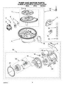 08 - Pump And Motor Parts parts for Whirlpool Dishwasher DU1101XTPB8 from AppliancePartsPros.com