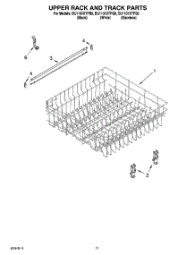 09 - Upper Rack And Track Parts parts for Whirlpool Dishwasher DU1101XTPB8 from AppliancePartsPros.com