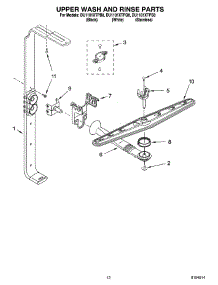 10 - Upper Wash And Rinse Parts parts for Whirlpool Dishwasher DU1101XTPB8 from AppliancePartsPros.com