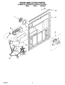 03 - Door And Latch Parts parts for Whirlpool Dishwasher DU1101XTPQ8 from AppliancePartsPros.com