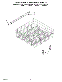 09 - Upper Rack And Track Parts parts for Whirlpool Dishwasher DU1100XTPB8 from AppliancePartsPros.com