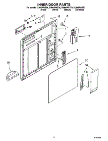 02 - Inner Door Parts parts for Whirlpool Dishwasher DU945PWSQ0 from AppliancePartsPros.com