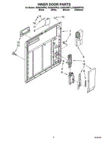 02 - Inner Door Parts parts for Whirlpool Dishwasher DU850SWPQ3 from AppliancePartsPros.com